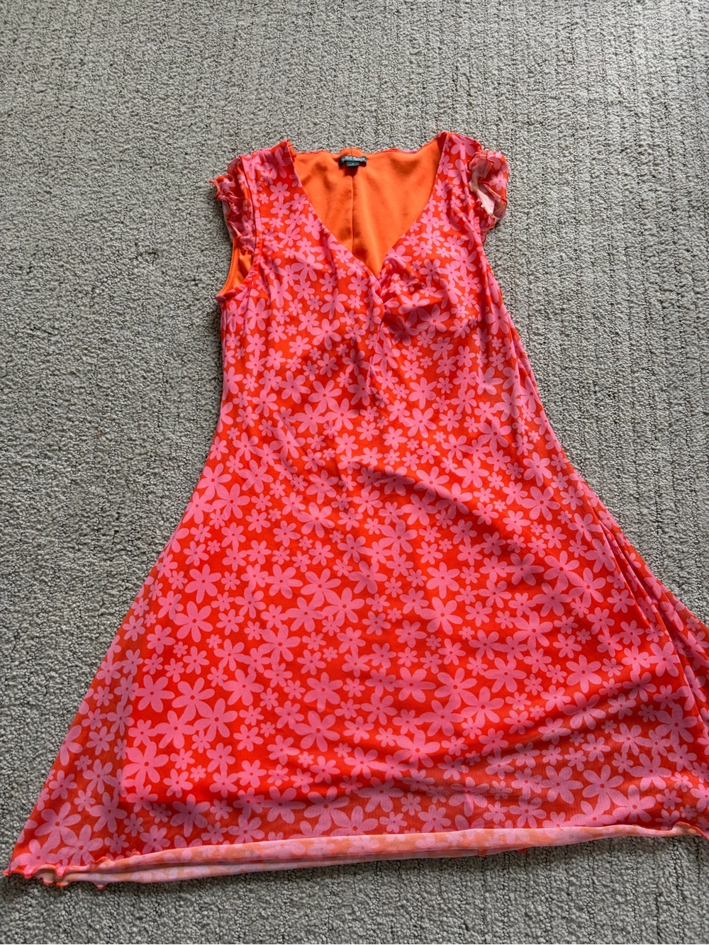 wild fable Pink & Orange Floral A-Line Dress